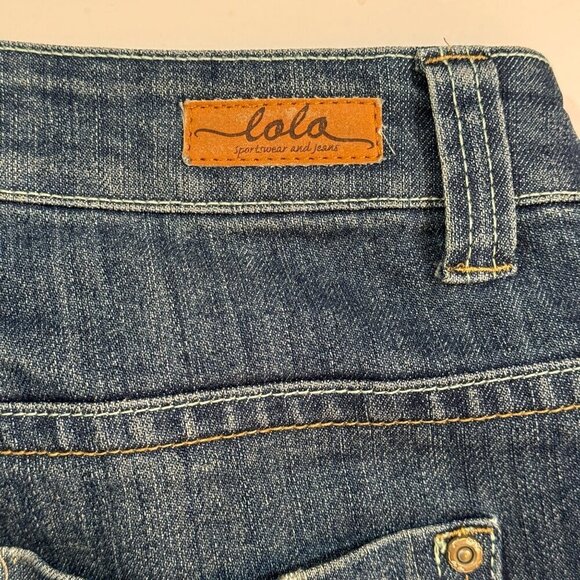 Lolo Skinny Jeans Womens Sz 14 Blue Distressed Studded Hi-Rise Medium Wash‎ - Picture 8 of 16